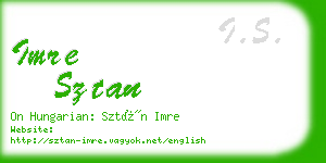 imre sztan business card